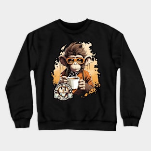 Death Before Decaf Monkey Crewneck Sweatshirt